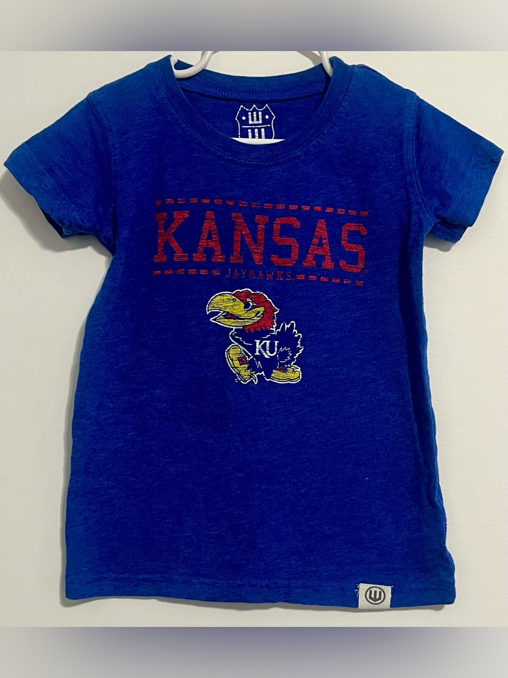 Kansas Jayhawks Blue Kids Short Sleeve Tee - KU Logo